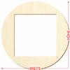 Wooden Circle with Square Cutout – Craft Decor, 3–50 cm view 2