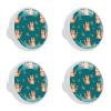 4-Piece Round Cabinet Knobs with Screws, Cartoon Fox and Maple Leaf Pattern view 1