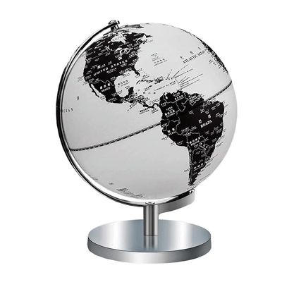 POCHY Educational Globe, Metallic Black and White, Chinese and English
