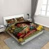 SNDTXE 3-Piece Microfiber Bedding Set, 200 x 200 cm, Christmas Candle Design view 3