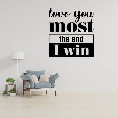 Vinyl Wall Decal “Love You Most, The End, I Win Nspired Motivated Positive Focused,” Wall Tattoo for Bedroom or Living Room, Inspirational, 55.9 cm