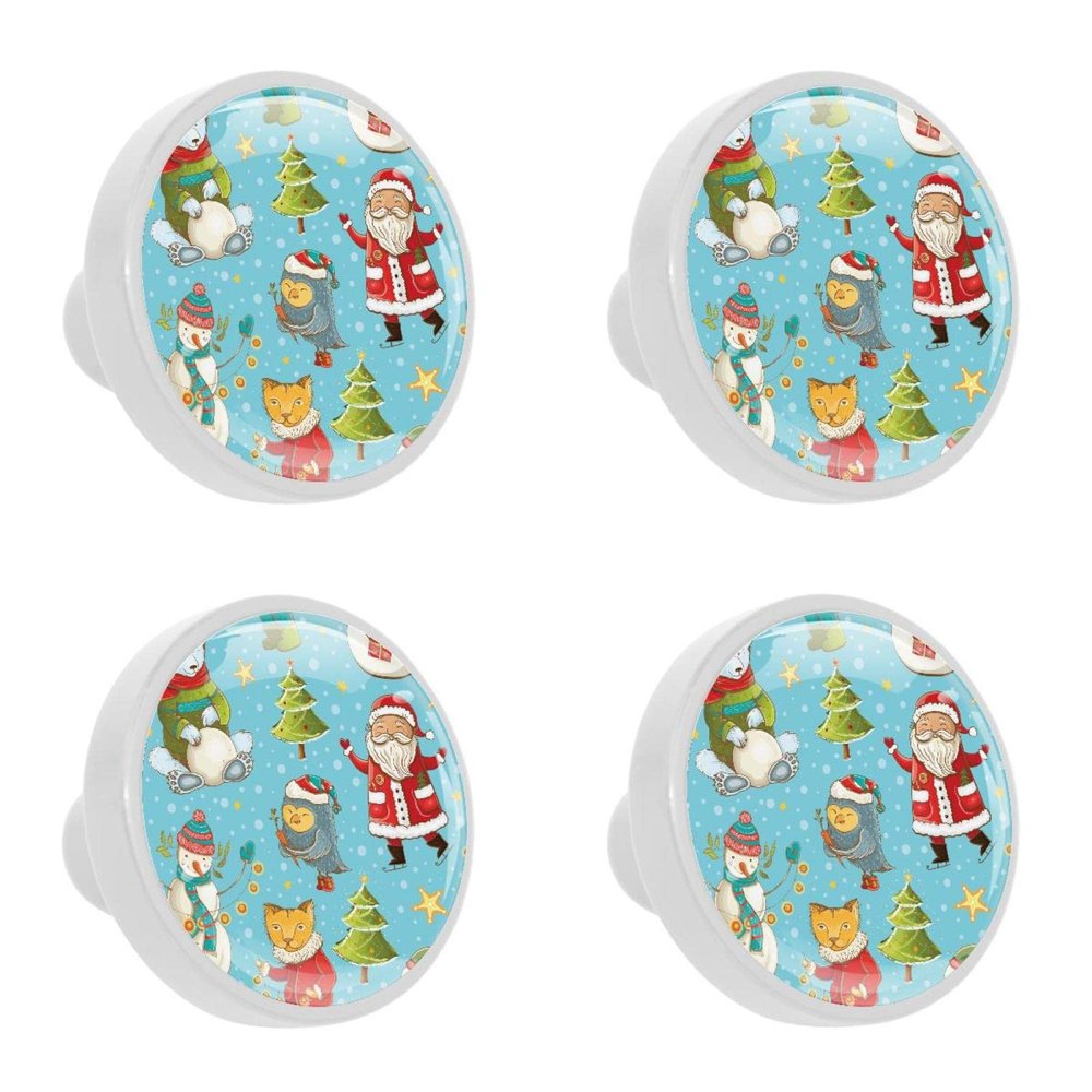 4-Piece Round Decorative Cabinet Knobs with Screws