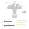 4-Piece Round Crystal Glass Cabinet Knob Set with Screws, Animal and Plant Designs view 3
