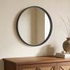 WallBeyond Black Round Wood Wall Mirror, 61 cm view 3