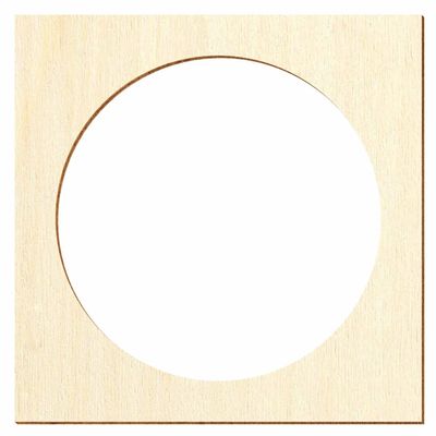 Wooden Square with Circular Cutout - Decorative Crafting, 3–50 cm