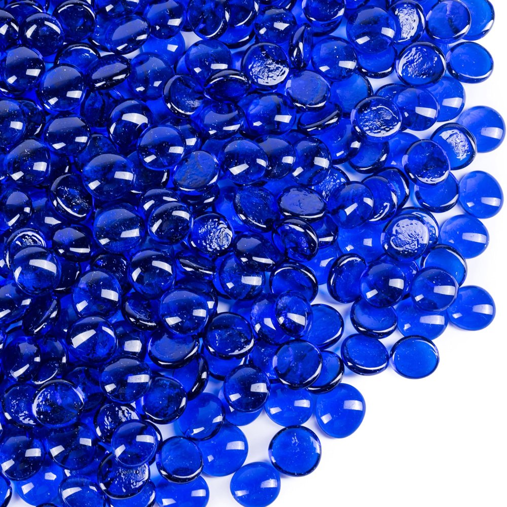 Galashield Flat Glass Marbles for Vases, Cobalt Blue, 2.3 kg, Approx. 540 Pieces