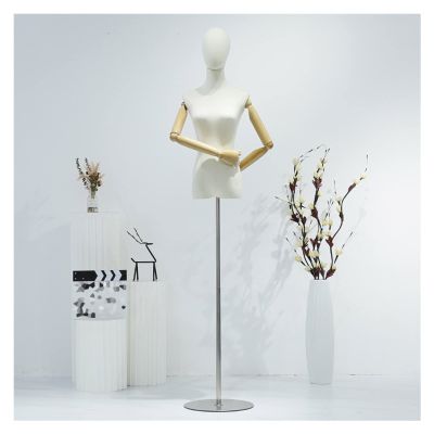LXLIGHTS Women's Half-Scale Mannequin Torso, Adjustable Dress Form with Removable Head and Arms, 2 Base Styles