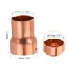 sourcing map 3-Piece Copper Reducer Coupling Fitting view 2