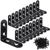 Vicuna R 18 Black L-Brackets, Stainless Steel Corner Braces for Wood, 72 Screws, 4 x 4 cm view 1