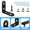Vicuna R 18 Black L-Brackets, Stainless Steel Corner Braces for Wood, 72 Screws, 4 x 4 cm view 2