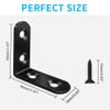 Vicuna R 18 Black L-Brackets, Stainless Steel Corner Braces for Wood, 72 Screws, 4 x 4 cm view 4