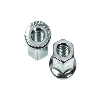 2-Pack Bicycle Axle Nuts M9x1 for Front Wheel, 15 mm Wrench Size, Steel, Silver