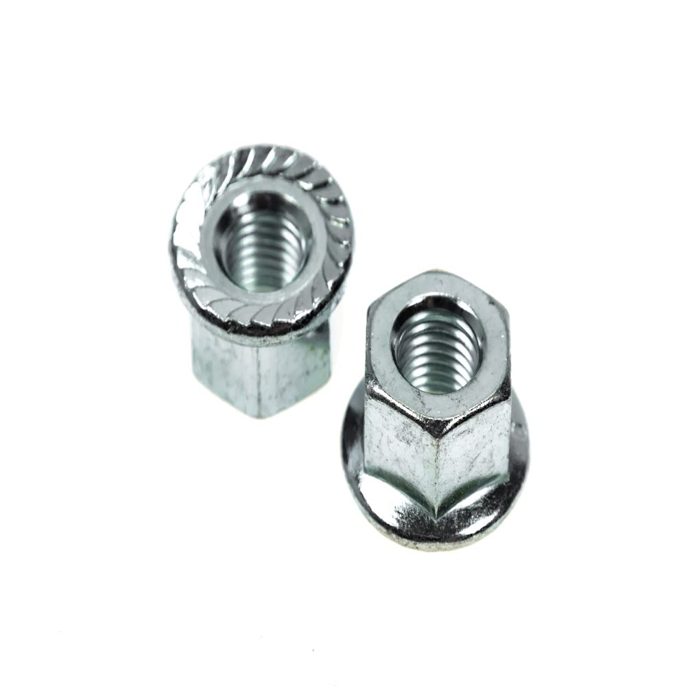 2-Pack Bicycle Axle Nuts M9x1 for Front Wheel, 15 mm Wrench Size, Steel, Silver