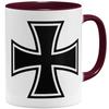 OM3 Iron Cross Coffee Mug, Ceramic, 325 ml, Double-Sided Print, Bordeaux view 1