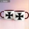OM3 Iron Cross Coffee Mug, Ceramic, 325 ml, Double-Sided Print, Bordeaux view 2