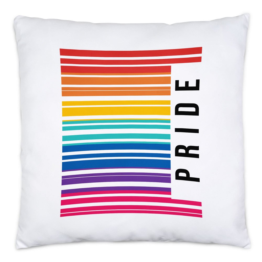 Hey!Print LGBT Pride Rainbow Barcode Pillow, 40 x 40 cm
