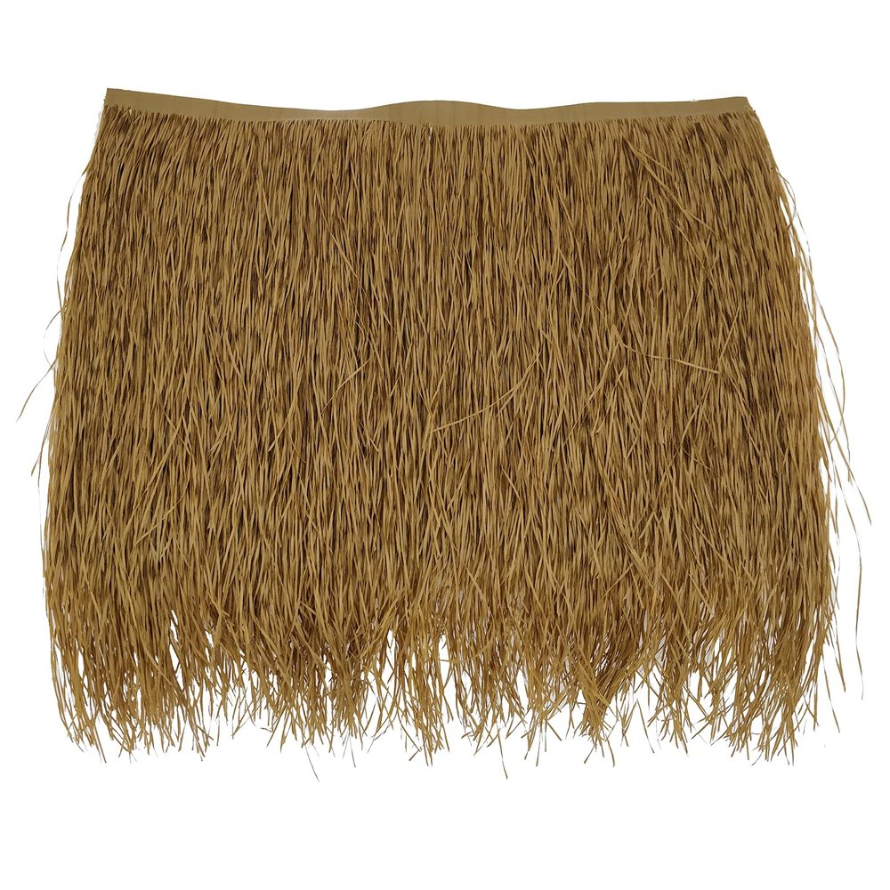 Weather-Resistant PE Artificial Palm Thatch Panels, 8-Piece Set, Fire-Resistant Yellow