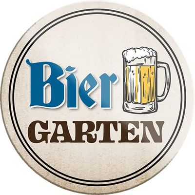 schilderkreis24 Funny Beer Garden Magnet, Refrigerator Decor, 8 x 8 cm