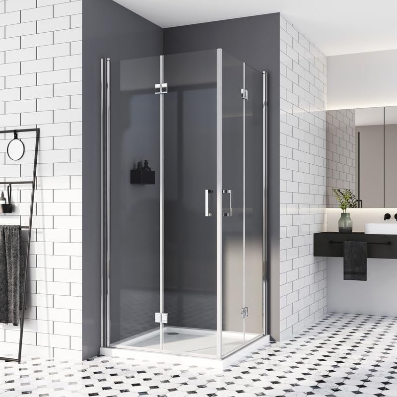 70 x 75 cm Corner-Entry Folding Shower Enclosure, 6 mm Nano-Coated Safety Glass