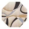 makeups69 Octagonal Short-Pile Washable Rug, Brown and Beige Geometric Design, 140 x 140 cm view 2