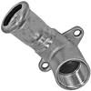 MegaHaustechnik 18 x 1/2" Female-Thread Stainless Steel V4A Press-Fit Wall Elbow for 18 mm Pipe, M-Contour, Potable-Water Suitable, VA INOX Ceiling Elbow view 1