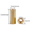 50-Piece Brass Double Hex Standoffs, Motherboard Standoffs, M2 x 4 mm view 2