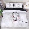 Watercolor White Horse Portrait Duvet Cover Set, Soft Tencel Bedding, Zipper Closure, 3-Piece view 1