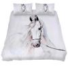 Watercolor White Horse Portrait Duvet Cover Set, Soft Tencel Bedding, Zipper Closure, 3-Piece view 2