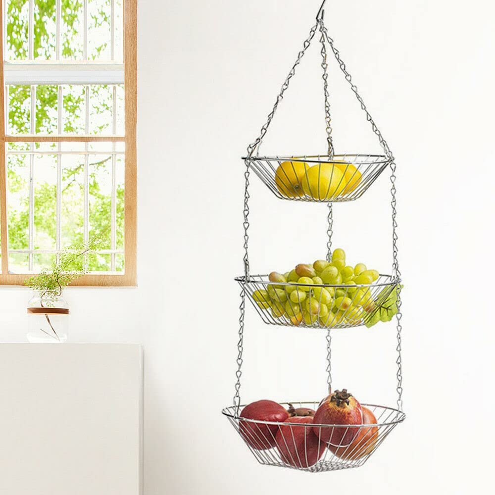 SHZICMY 3-Tier Hanging Fruit and Vegetable Basket