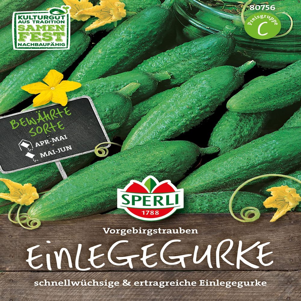 80756 Sperli Premium 'Vorgebirgstrauben' Pickling Cucumber Seeds