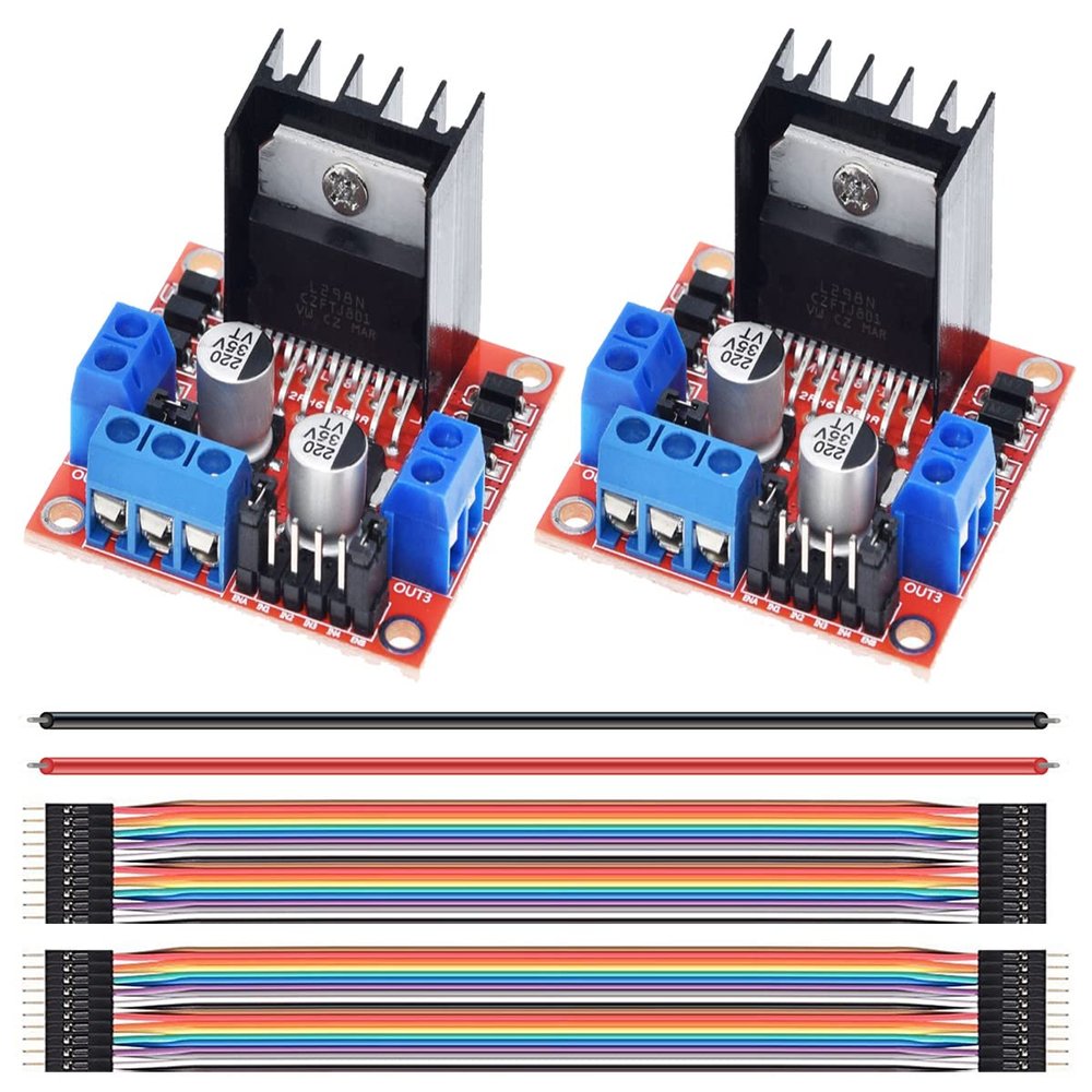 DAOKAI 2-Pack L298N Motor Driver Controller Boards with Dupont Cables and 24 AWG Wire
