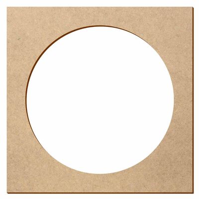 MDF Wood Square with Circular Cutout - Decorative Crafting, 3–50 cm