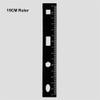 Set of 4 Mathematical Rulers, Geometry Tools, Lightweight Aluminum Alloy Rulers, Includes Straight Ruler, Triangle Ruler and Protractor, Black view 2