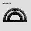 Set of 4 Mathematical Rulers, Geometry Tools, Lightweight Aluminum Alloy Rulers, Includes Straight Ruler, Triangle Ruler and Protractor, Black view 3
