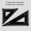 Set of 4 Mathematical Rulers, Geometry Tools, Lightweight Aluminum Alloy Rulers, Includes Straight Ruler, Triangle Ruler and Protractor, Black view 4