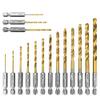 Saipor 16-Piece Titanium-Coated HSS Twist Drill Bit Set, 1.5–6.5 mm view 1