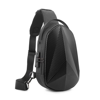 FANDARE Anti-Theft Sling Chest Bag with USB Port, Waterproof, Black