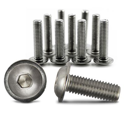 PROTECH 5-Piece M10 x 60 Stainless Steel A2 Flanged Button Head Socket Screws, ISO 7380