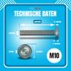 PROTECH 5-Piece M10 x 60 Stainless Steel A2 Flanged Button Head Socket Screws, ISO 7380 view 2