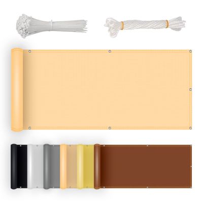NKADNB Balcony Privacy Screen, 90 x 700 cm, Beige