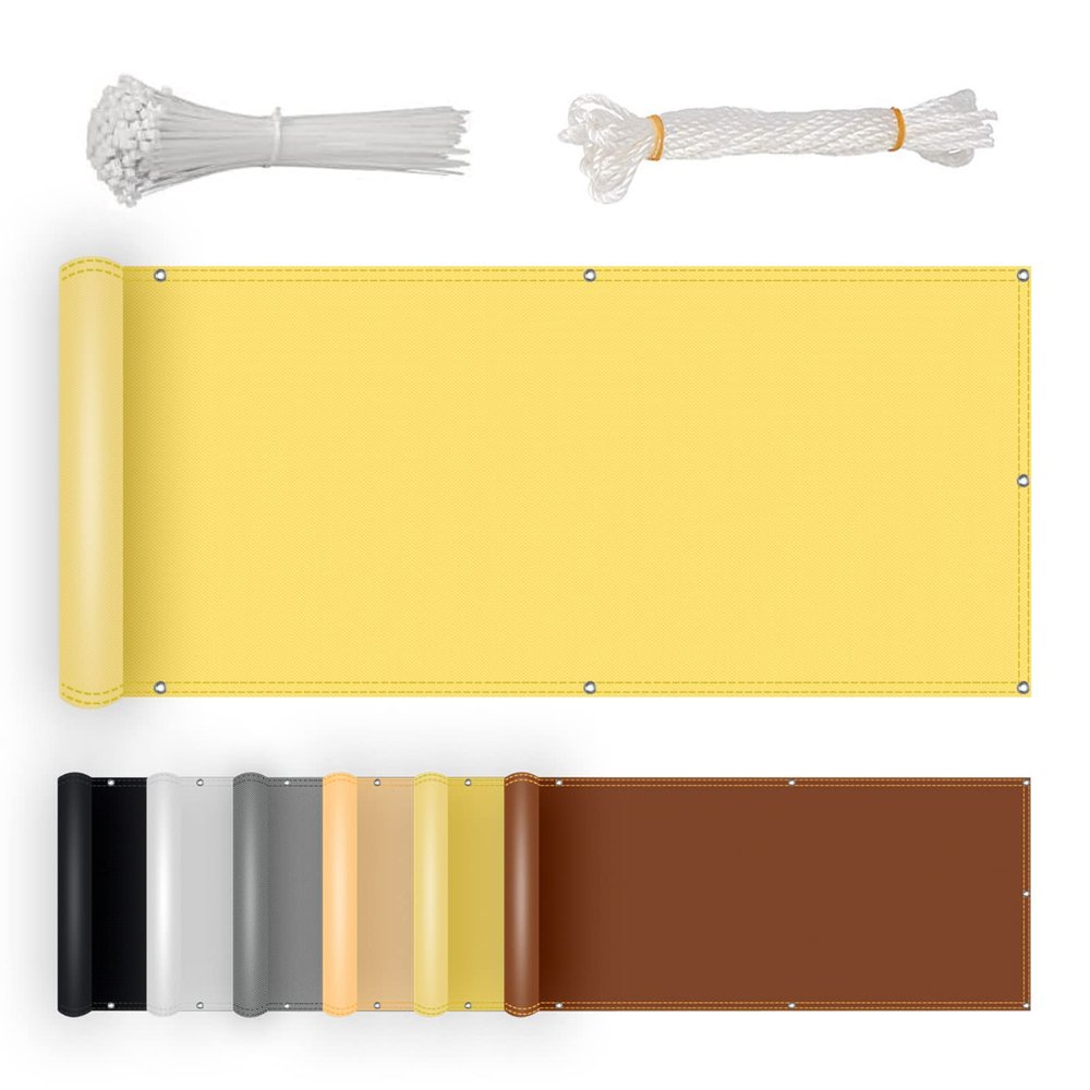Opaque Balcony Privacy Screen 100 x 1,800 cm, Yellow