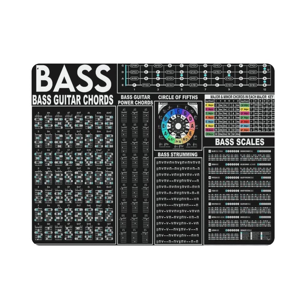 AOOEDM Bass Guitar Chords Vintage Metal Sign