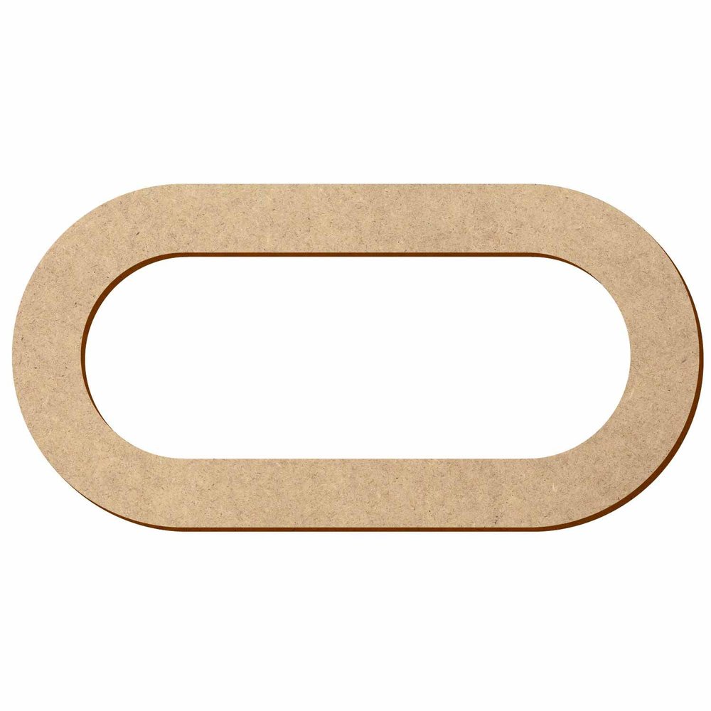 MDF Wood Oval with Oval Cutout – DIY Décor, 6–50 cm
