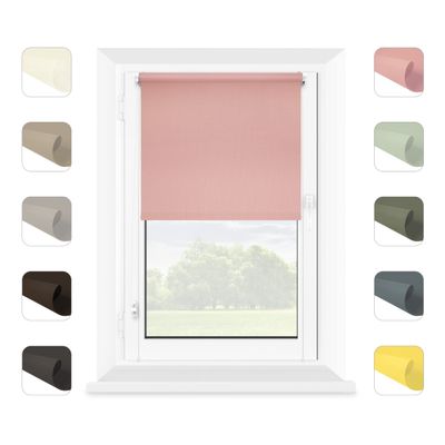 Mardom No-Drill Roller Blind, Powder Pink, 78.5 x 150 cm