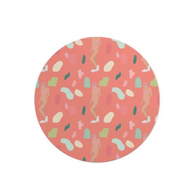 Questo Casa Round Digital-Printed Mouse Pad, Non-Slip Base, for Office and Home, Diameter: 22 cm