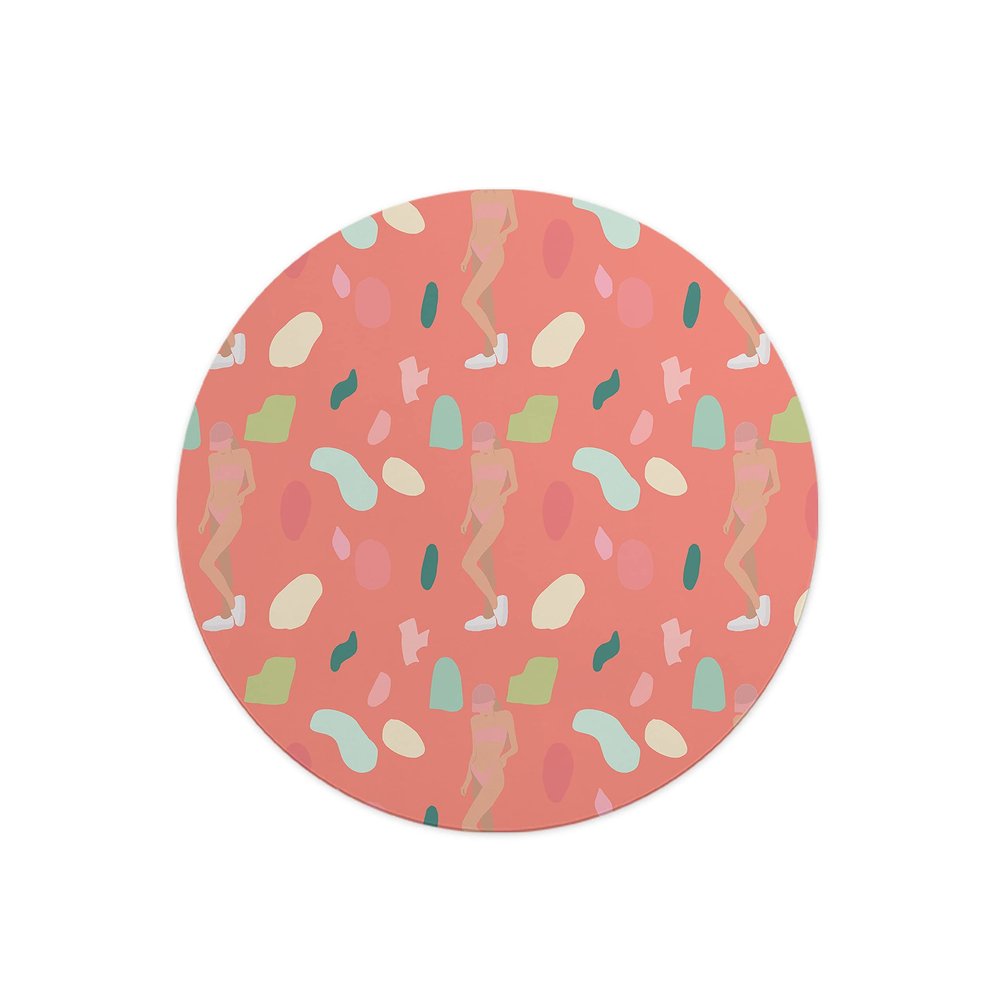 Questo Casa Round Digital-Printed Mouse Pad, Non-Slip Base, for Office and Home, Diameter: 22 cm