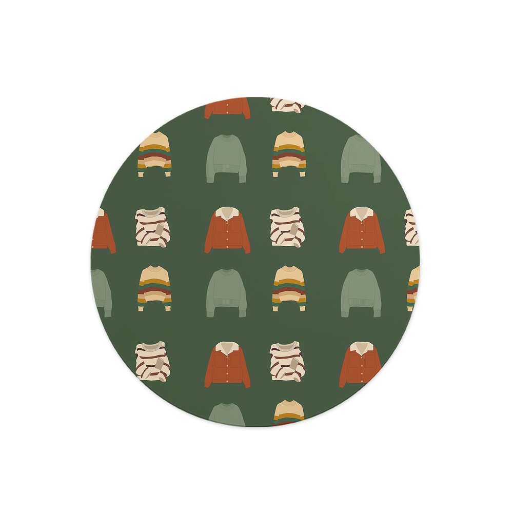 Questo Casa Round Digitally Printed Mouse Pad, Non-Slip Base, for Office and Home, 22 cm Diameter