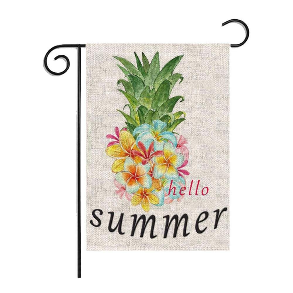 Uteruik Pineapple Garden Flag, Double-Sided, House Flag for Vacation and Home Decor, 45.7 x 30.5 cm (#D)