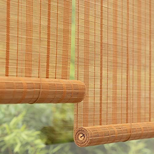 YUJIANHUAA Natural Handwoven Bamboo Roll-Up Blind, Side-Cord, 130 x 180 cm