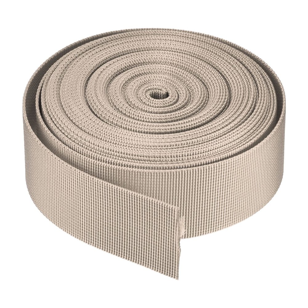 sourcing map Flat Nylon Webbing, 3.8 cm, 9.1 m, Champagne, for Backpacks & Luggage